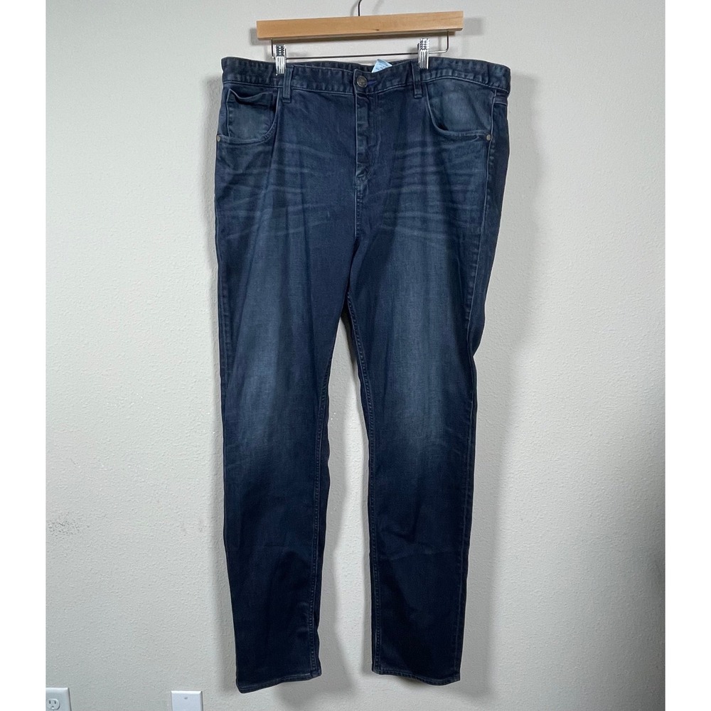 Robert Graham Ripling Jeans Mens 42 Dark‎ Wash Straight Leg Indigo Denim